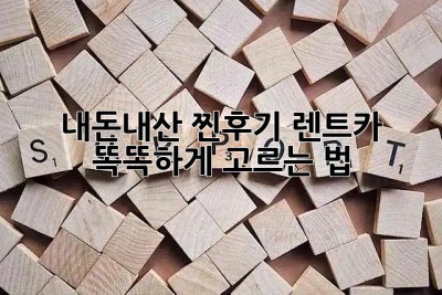 내돈내산 찐후기! 렌트카 똑똑하게 고르는 법 😎