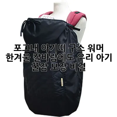 포그내 아기띠 구스 워머, 한겨울 칼바람에도 우리 아기 꿀잠 보장 비결 🧤👶