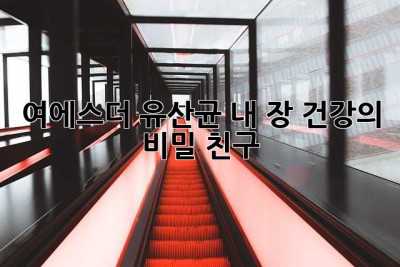 여에스더 유산균, 내 장 건강의 비밀 친구?